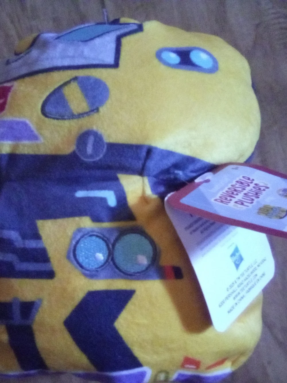 Yellow Character Plush Pillow with Cute Face
